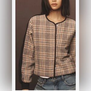Anthropologie Dolan Plaid Bomber Jacket size large